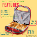 14 of 18:Machine à sandwich double tranche antiadhésive en céramique PREMIUS, moule de 8,25 x 4,75 pouces 