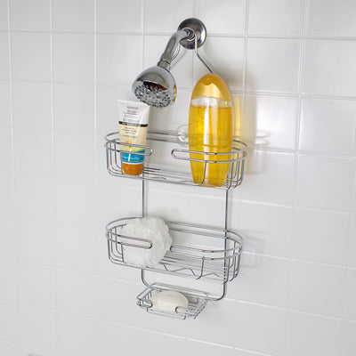5 of 7:Home Basics Jumbo Shower Caddy, Chrome 