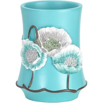 8 of 8:Poppy Fields Complete Bath Ensemble Decor Set, Aqua, All Sold Separately 