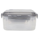 3 of 4:Home Basics 6 Pieces Locking Rectangle Food Storage Containers with Grey Steam Vented Lids 