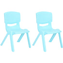 1 of 7:JOON Stackable Plastic Kids Learning Chairs, Baby Blue, 20.5x12.75X11 Inches, 2-Pack (Pack of 2) 