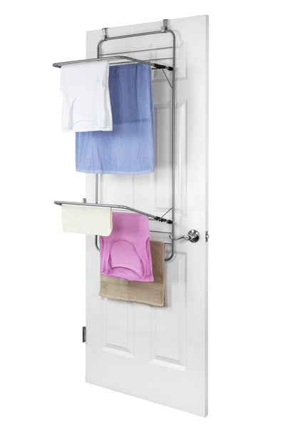 1 of 6:Home Basics Steel Over the Door Towel Dryer Rack, Grey 