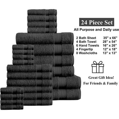 15 of 40:Ensemble de serviettes 24 pièces 100 % coton Casa Platino 