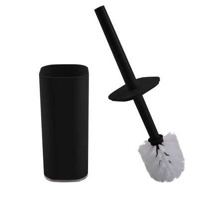 1 of 4:Bath Bliss Acrylic Square Toilet Brush Set in Black 