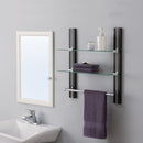 4 of 4:Neu Home Deluxe Tempered Glass Shelf with Towel Bar 
