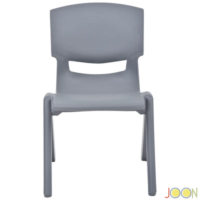 4 of 7:Chaises d'apprentissage empilables en plastique JOON pour enfants, gris foncé, 52,1 x 32,7 x 28 cm, lot de 2 (lot de 2) 
