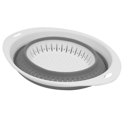 3 of 4:Home Basics Large Collapsible Colander, Grey 