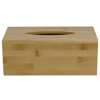 3 of 5:Home Basics Rectangle Bamboo Tissue Box Cover, Natural 