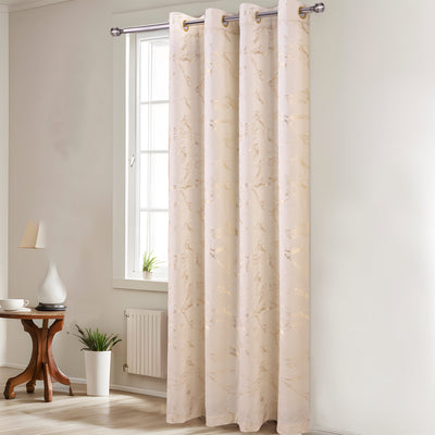 2 of 6:Surya Metallic Printed Marble Design Velvet Grommet Window Panel, 54x84 Inches 