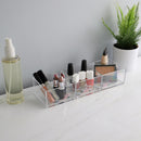 4 of 4:Home Basics Floral 3 Compartment Plastic Cosmetic Organizer, Clear 