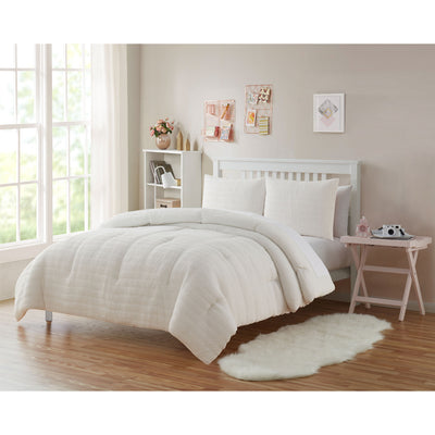 4 of 4:Parure de lit Tahari pour enfants, couette et taies d'oreiller, poids moyen, en seersucker 