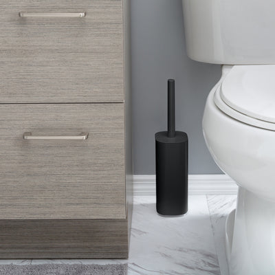 3 of 4:Bath Bliss Acrylic Square Toilet Brush Set in Black 