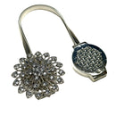 2 of 2:Jeweled Flower Decorative One Pair Window Curtain Tieback, Silver 