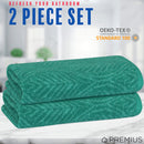 19 of 24:Serviette de bain PREMIUS en fil de coton teint, motif feuilles, 27 x 54 pouces 