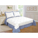 1 of 16:PREMIUS Reversible Quilt Set, Bordered Embroidered Floral 