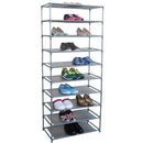 2 of 7:Home Basics 30 Pair Non-Woven Multi-Purpose Stackable Free-Standing Shoe Rack, Grey 