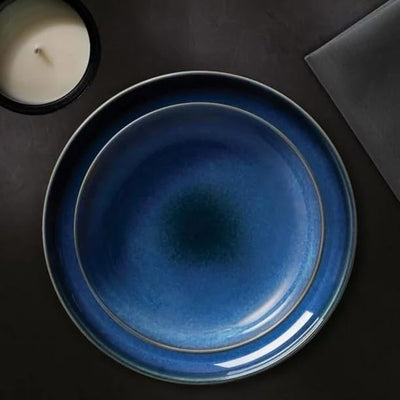3 of 4:Corelle Stoneware 8 Piece Dinnerware Set,  Reactive Glazes, Service for 4, Navy 