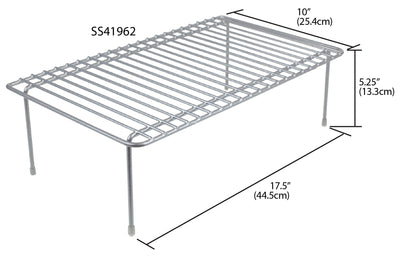 2 of 2:Home Basics Medium Heavy Weight Vinyl Coated Steel Helper Shelf, Silver 