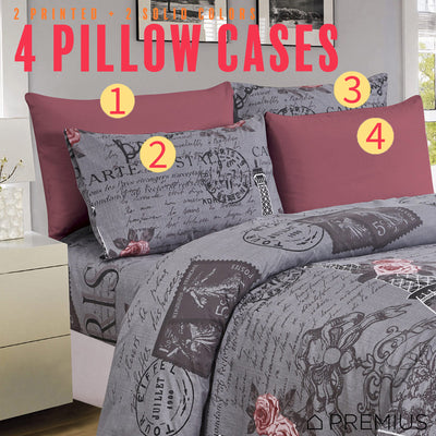 4 of 12:PREMIUS Premium Bonjour 4 & 6 Piece Microfiber Printed Wrinkle-Free Sheet Set 