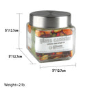 3 of 3:Home Basics Glass Square Canister with Steel Lid 