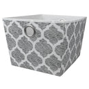 1 of 5:Home Basics Arabesque Storage Bin, White, 12.5x15x10 Inches 