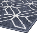 12 of 13:Capri 3-Piece Zara Trellis Design Rug Set, White-Blue, 5x7 Feet 