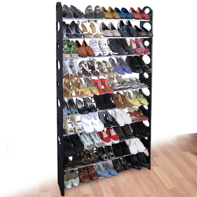 3 of 5:Étagère à chaussures en métal Home Basics pour 50 paires, noire 