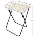 3 of 4:Home Basics Multi-Purpose Folding Table, Scallop Mettalic Silver, 15x19x25.5 Inches 