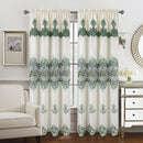 1 of 5:Panneau de fenêtre à passe-tringle en macramé floral Caroline avec cantonnière attachée, 55 x 84 pouces 