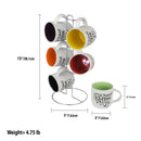 6 of 6:Home Basics Juego de tazas con soporte de 6 piezas 