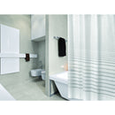 2 of 2:Cortina de ducha Bath Bliss con diseño de rayas blancas 