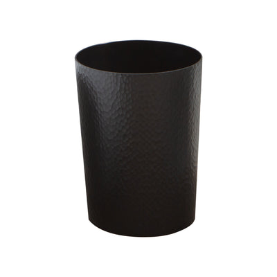 1 of 4:Bath Bliss Hammered Textured Trash Can in Black 