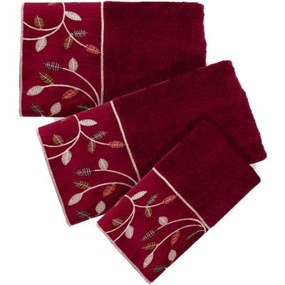 1 of 8:Aubury Complete Bath Ensemble Decor Set, Burgundy, All Sold Separately 