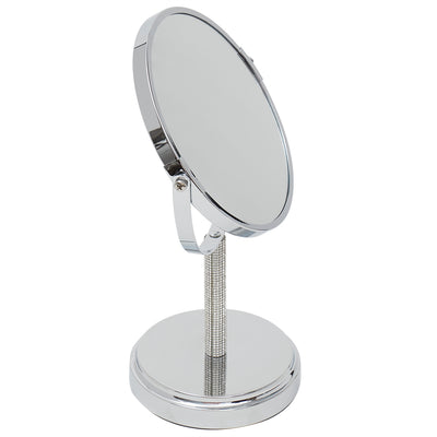 2 of 4:Miroir cosmétique double face Home Basics Diamond (grossissement x1/x5), chromé 