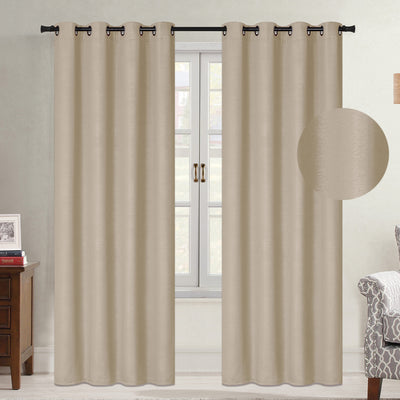 1 of 10:Oakley Embossed Room Darkening Grommet Window Panel, 54x84 Inches 