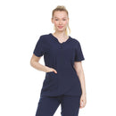 22 of 28:Heal Wear 4-Way Stretch Women's Zippered Tulip Scrub Top 