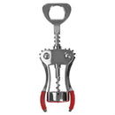 2 of 6:Home Basics Winged  Zinc Plated Steel Cork Screw Wine Opener with Rubberized Grips, Red 