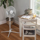 2 of 7:Comfort Zone Oscillating Pedestal Fan White, 16-Inch 