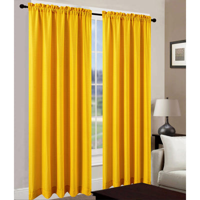 1 of 2:Leah Jacquard Textured Window Panel and Valance Treatments, Yellow 