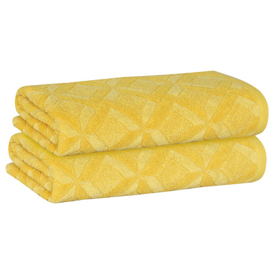 15 of 24:Serviette de bain PREMIUS Geo 100 % coton teint en fil, 27 x 54 pouces 