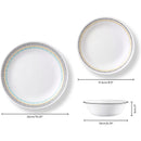 2 of 6:Corelle Vitrelle Glass Round Dinnerware Set, 12 Piece Set, Service for 4, Paloma 