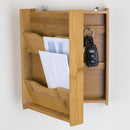 5 of 6:Home Basics Bamboo Letter Rack with Key Box, Natural 