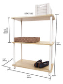 3 of 3:Étagère d'angle rectangulaire à 3 niveaux en pin Home Basics, naturelle 