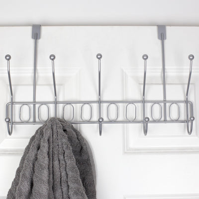5 of 10:Home Basics Unity Over the Door 5 Hook Hanging Rack, Silver 