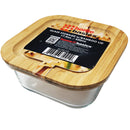 3 of 4:Home Basics Glass Storage Container With Bamboo Lid, Square, Clear 