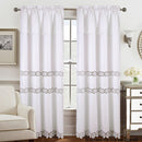 9 of 10:Malaika Panel de ventana de macramé jacquard bordado con cenefa, 54 x 84 pulgadas 