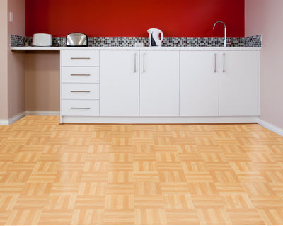 2 of 2:Tivoli Four Finger Square Parquet 12x12 Baldosa de vinilo autoadhesiva - 45 Baldosas/45 pies cuadrados 