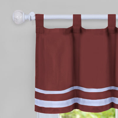 2 of 2:Ensemble de rideaux Dakota à étages et cantonnière - 58 x 24 - Bordeaux 