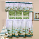 1 of 2:Hamptons Tier and Valance Window Curtain Set- 58x24 - Sand 