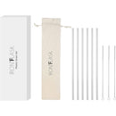 1 of 4:IRON °FLASK 6 Plastic Reusable Drinking Straws with Bendy Silicone Tips, 3 Cleaning Brushes & Travel Case, Clear 